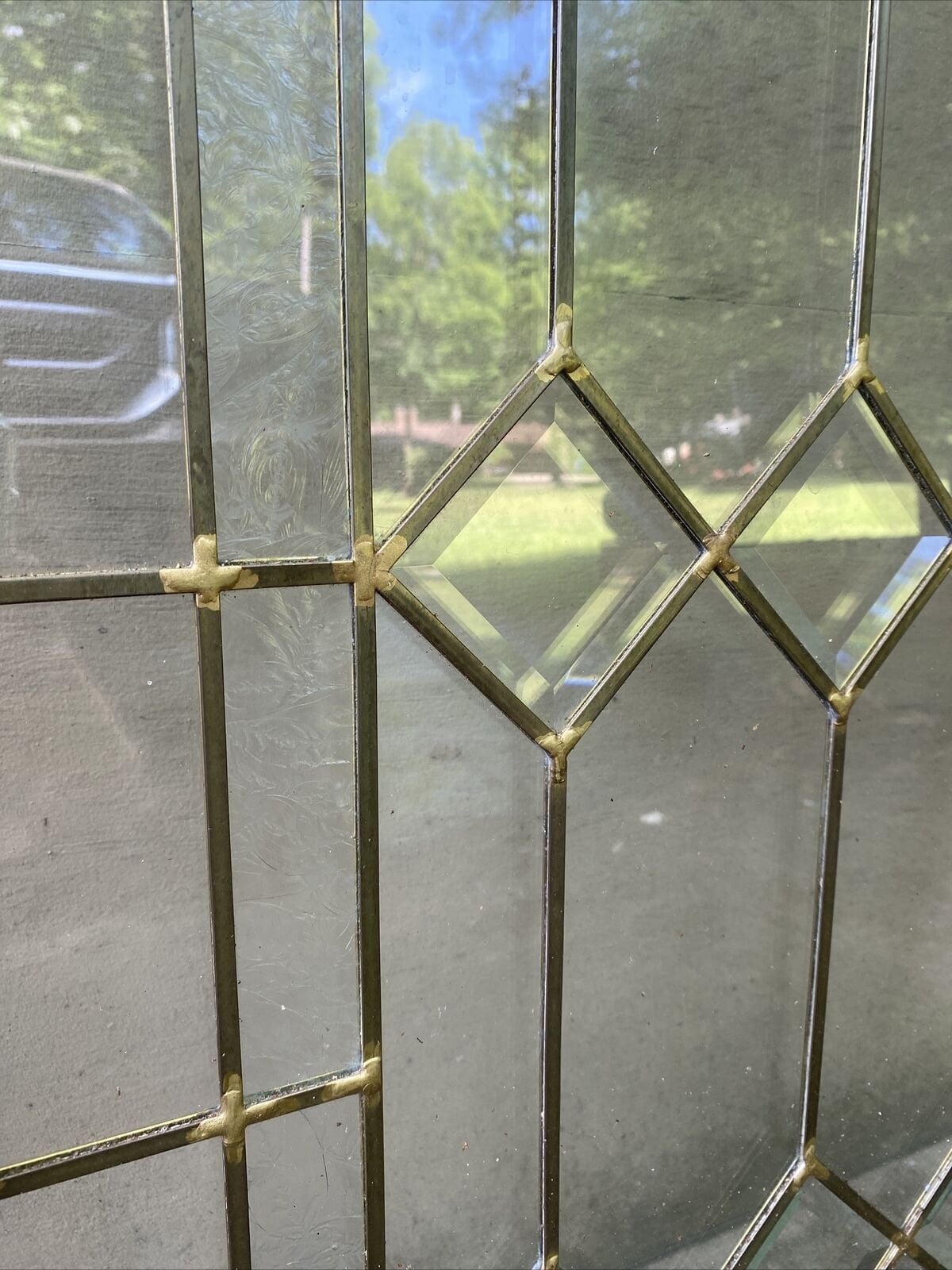 Vintage ClearVue Leaded Glass Door Insert Replacement Panel Etsy