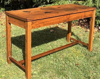 Antique Mission Arts & Crafts Quartersawn Tiger Oak Piano Bench Lift Top Storage