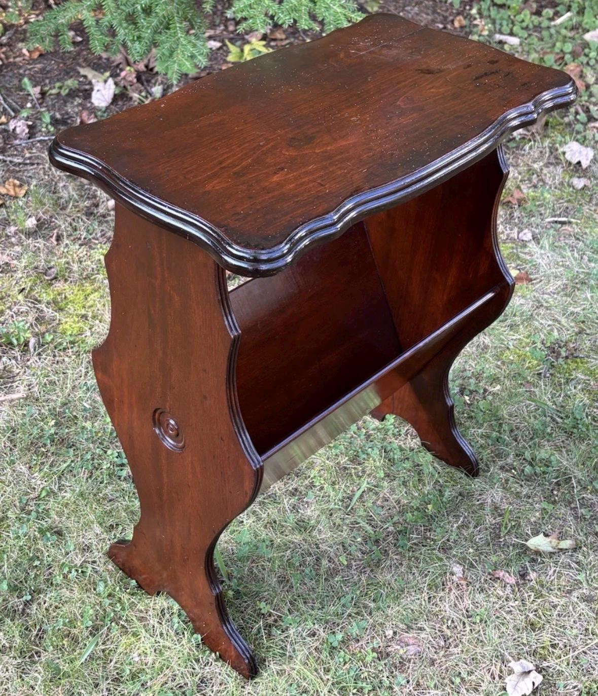 Vintage Side Table With Magazine Rack - Etsy