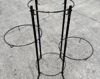 Vintage Metal 4 Tier Plant Stand Flower Pot Holder 27.5"H 25.5"W