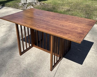 Vintage Mid Century Console Table to Dinning Table Flip Top Harvey Probber 60&quot;