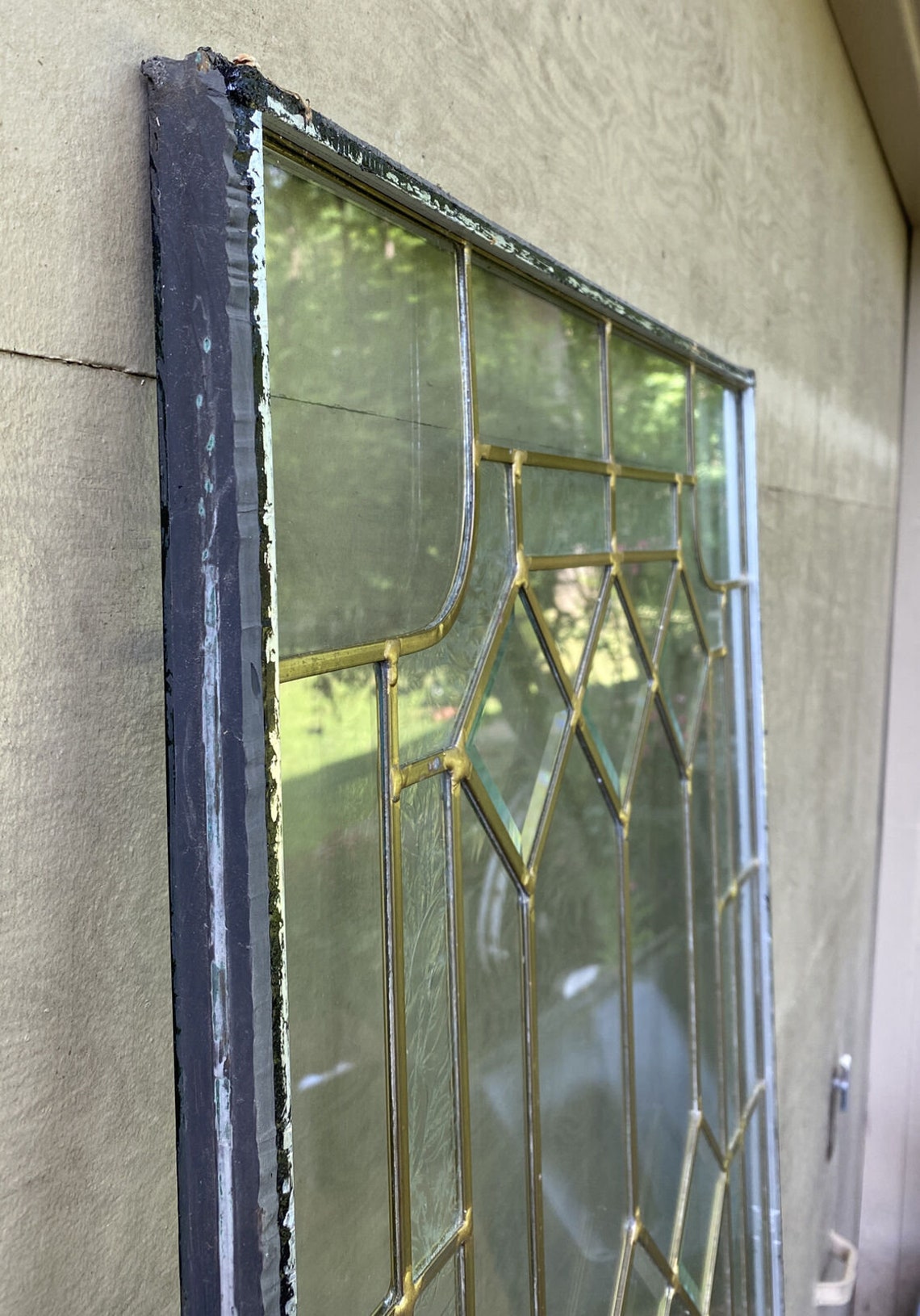 Vintage ClearVue Leaded Glass Door Insert Replacement Panel Etsy