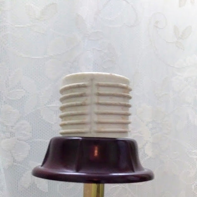 MCM Mid Century Modern Danish Modern 3 Way Teak Wood and Brass Table Lamp Living Room Bedside Lamp Light
