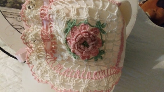 Vintage 1950's, Handkerchief Crochet, Rose Baby C… - image 6