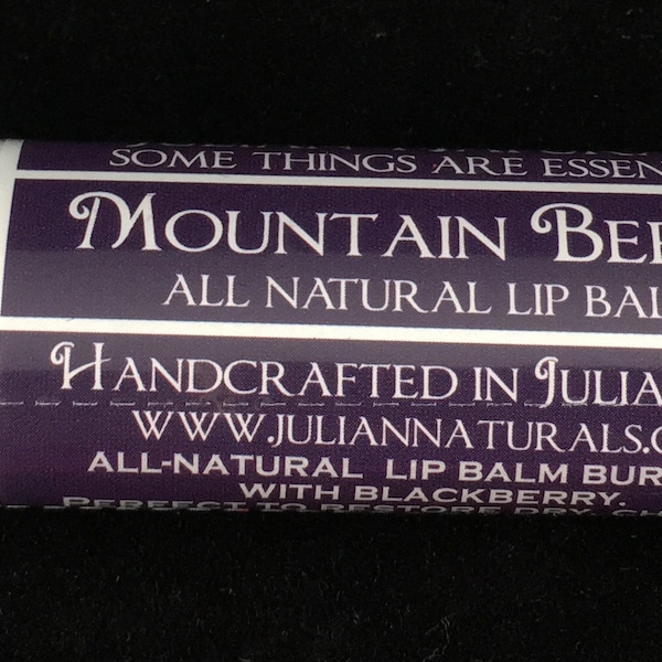 Julian Naturals Mountain Berry - All Natural Lip Balm no petroleum with beeswax