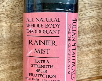 Rainier Mist Extra Strength All-Natural (Aluminum/Synthetic Free) Deodorant for Whole Body Use