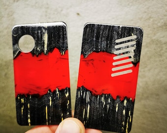 Doors, panels for dotAio v1, v2 / Custom Doors,  Stabilized wood red color + pearl effect