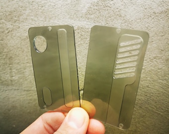 Doors, panels for dotAio v1, v2 / Custom Doors, Grey transperent +  cutouts