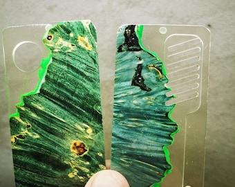 Doors, panels for dotAio v1, v2 / Custom Doors, green + transperent hybrid wood