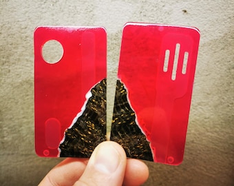 Doors, panels for dotAio v1, v2 / Custom Doors, red transperent +  wood