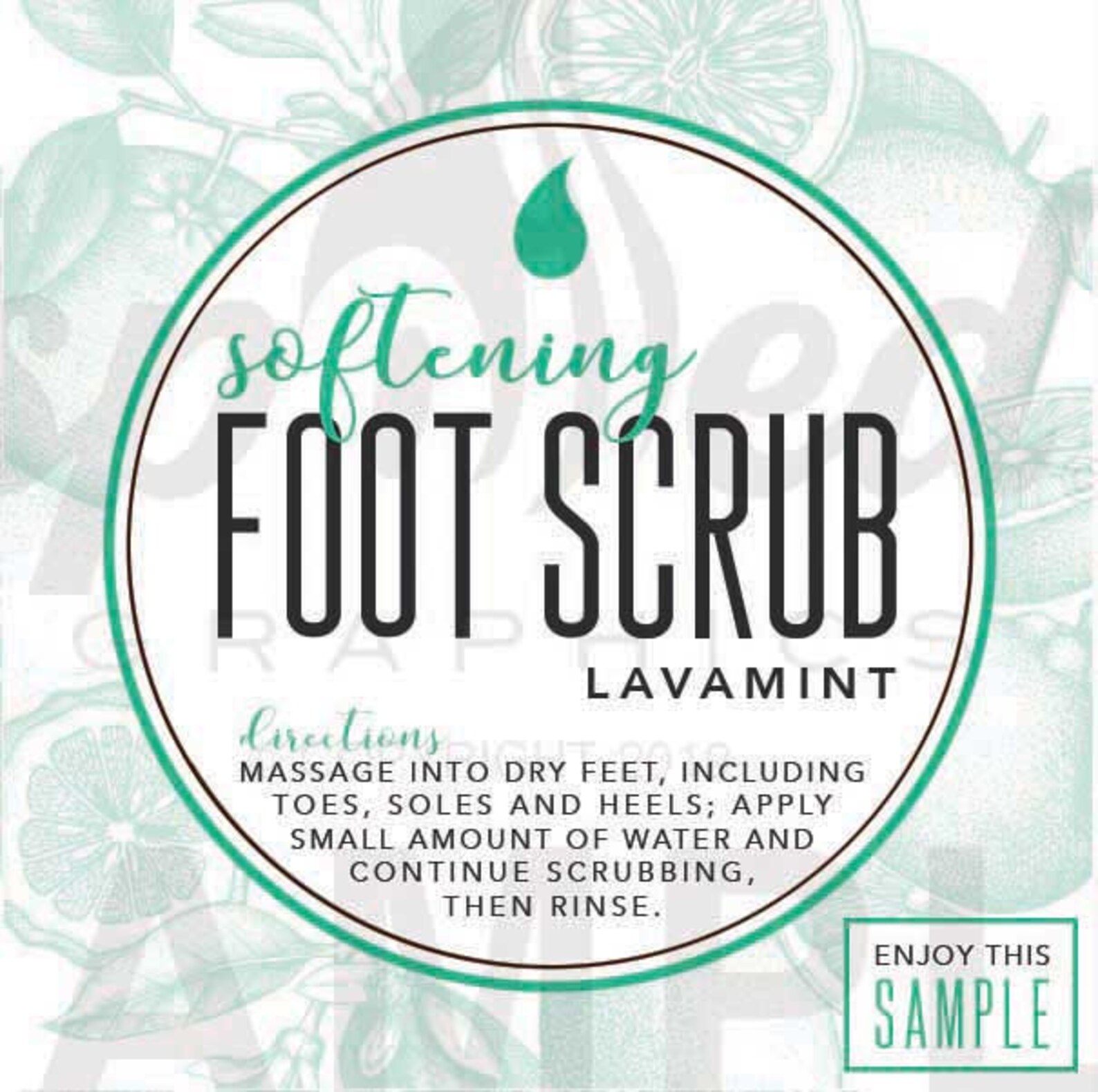SAMPLE Labels Foot Scrub and Body Butter DIGITAL Etsy