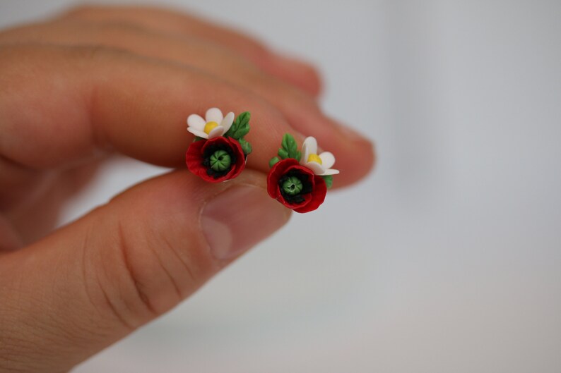 Wedding set red peonies handmade polymer clay Gift for the bride Decoration for the wedding Birthday Christmas Necklace Earrings Bracelet