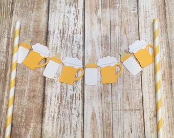 A Baby is Brewing ConfettiTable Decor Party Birthday Beer Mugs Baby Bottles Set of 100 Pieces in Yellow and White Shower