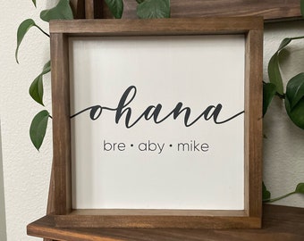 Ohana mit personalisierten Namen Holzschild - Familien Name Schild