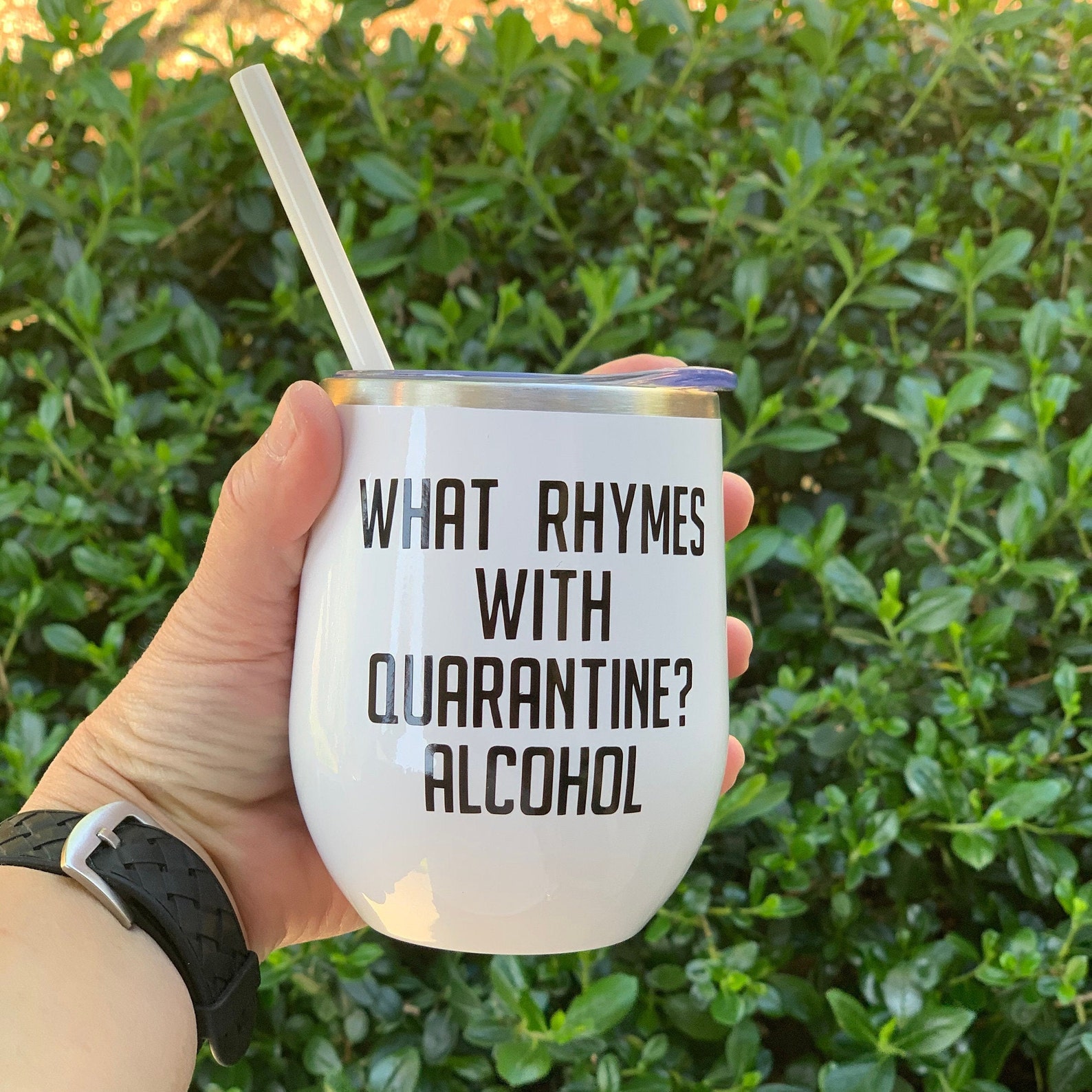 What Rhymes With Quarantine Alcohol Stainless Steel Wine Etsy