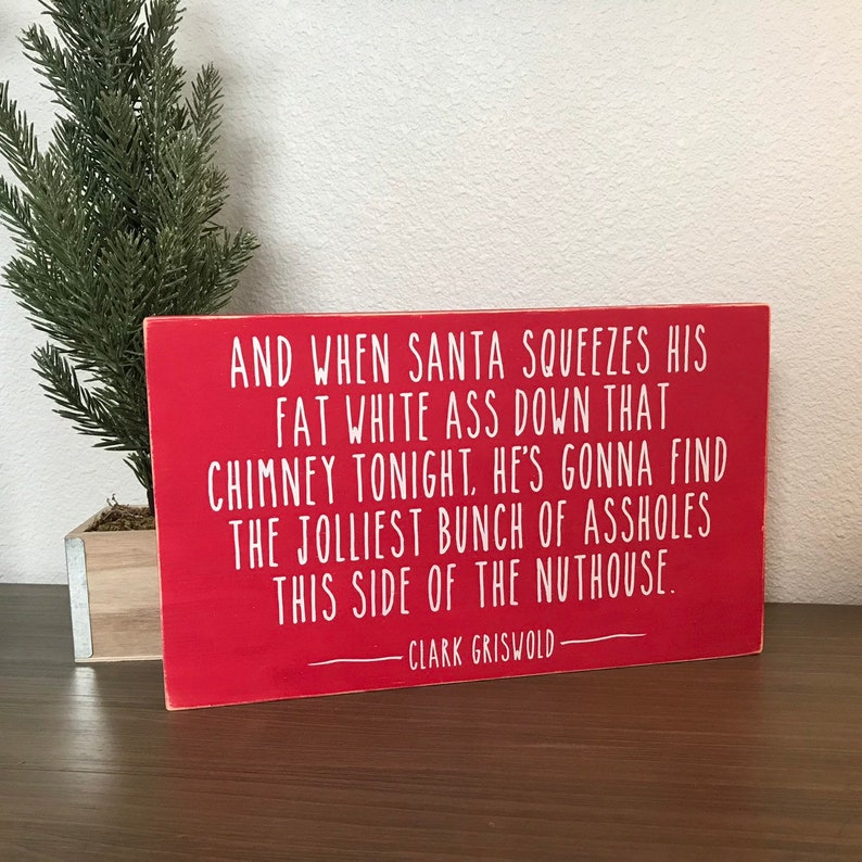 Christmas Vacation Sign Jolliest Bunch of Aholes This Side  Etsy