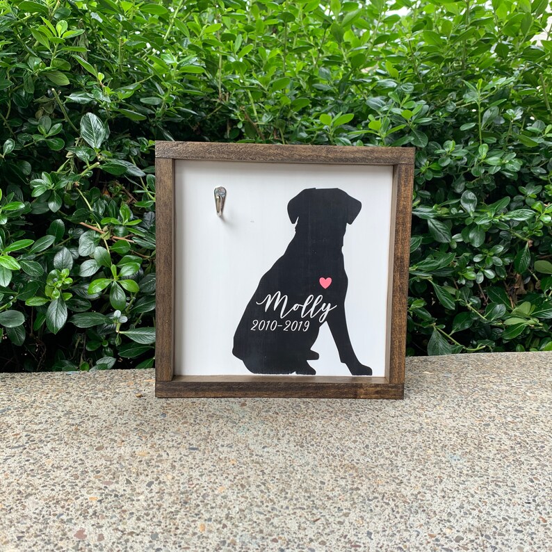 Pet Memorial Collar Sign Personalized Square Pet Farmhouse Etsy