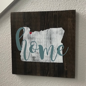 Home Wood Sign - State and City Personalized Home Decor -