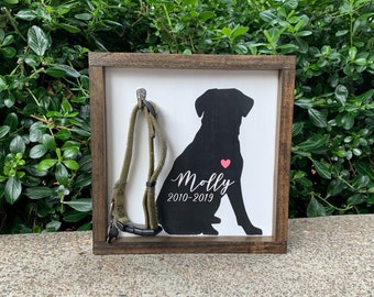 Personalized Dog Memorial Sign with Collar Hook