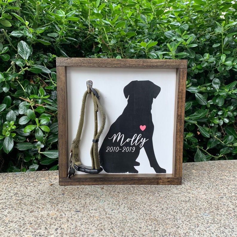 Pet Memorial Collar Sign Personalized Square Pet Farmhouse Etsy