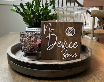 No Device Zone Table Sign - Turn Phones Off - Dining Room Sign - Kitchen Sign