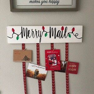 Signo de titular de la tarjeta de felicitación de correo feliz - titular de la tarjeta de felicitación - decoración de Navidad - decoración de vacaciones - titular de la tarjeta de Navidad