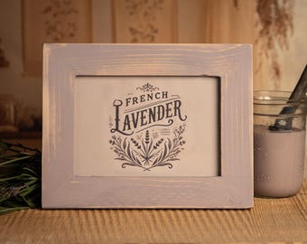 Distressed Wood Picture Frame, Vintage Chalk Paint Finish