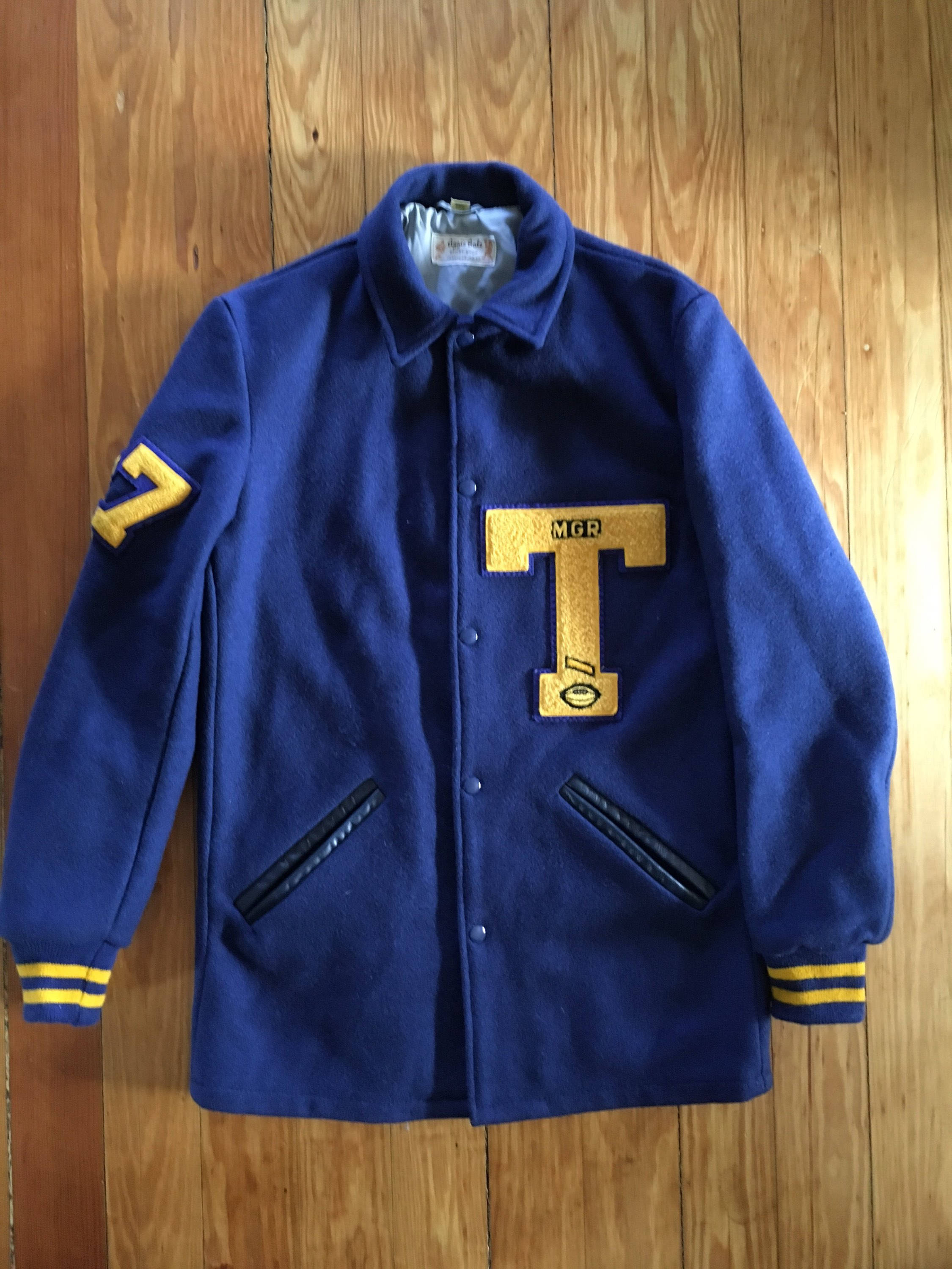 letterman jacket in wool