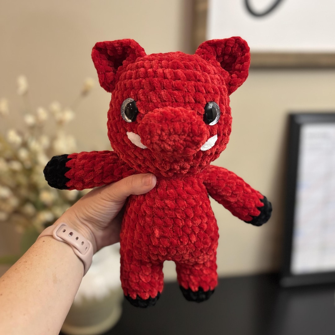 Amigurumi Razorback Pattern Crochet Razorback Red Hog Plushie Amigurumi Handmade Stuffed Lovey - Etsy