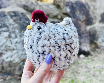 Pollo de peluche de ganchillo / Pollo de peluche hecho a mano / Decoración de granja / Lindo regalo de ganchillo / Pollo amigurumi