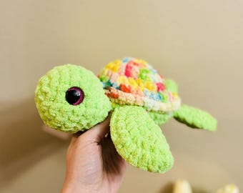 Crochet Turtle Plushie Amigurumi Handmade Stuffed Toy