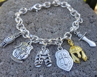 Armor of God Charm Bracelet: Religious Jewelry Gift