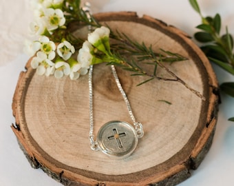 Mustard Seed Cross Adjustable Bracelet