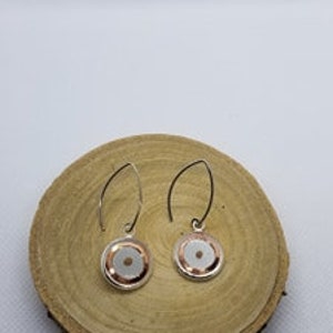 Mustard Seed Earrings, Copper Disc Dangle Angle Wire Earrings image 7