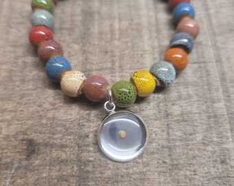 Colorful Mustard Seed Bracelet • Glass Bead Stretch Bracelet • Christian Faith Jewelry Gift • The Rinnah Toolbox