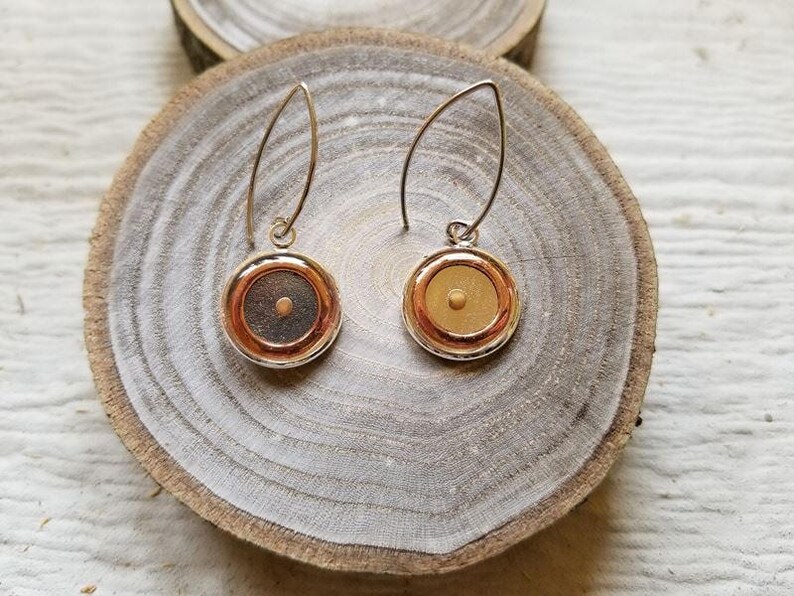 Mustard Seed Earrings Dangle Angle Wire Etsy