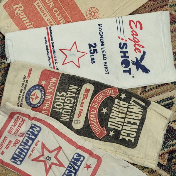 Vintage Lead Shot bags set of 4 Remington eagle Lawrence starshot