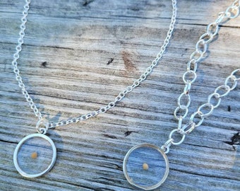 Clear Faith Mustard Seed Charm Necklace and Bracelet set