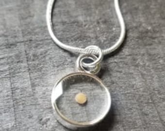 Clear Faith Mustard Seed Charm Necklace, Sterling silver mustard seed charm necklace