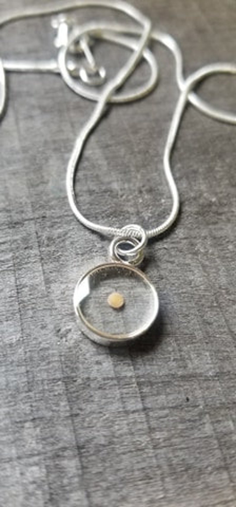 Clear Faith Mustard Seed Charm Necklace, Sterling silver mustard seed charm necklace 