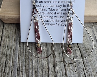 Sterling Silver Mustard Seed Earrings • Christian Teardrop Dangle