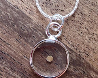 Sterling Silver Mustard Seed Necklace • Clear Faith Pendant • Christian Encouragement Jewelry • The Rinnah Toolbox