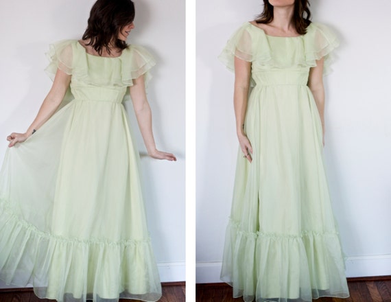 Vintage Pastel Green Dress Bridesmaid Dress Lorrie Deb Etsy