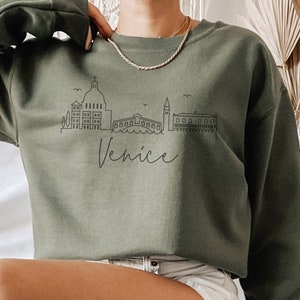 Venice Italy Crewneck, Italy Sweatshirt, Venice Skyline, Italy Gift, Skyline Art, Europe Sweatshirt