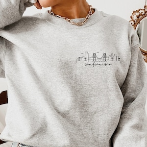 San Francisco Skyline Pocket Sweatshirt, California Sweatshirt, San Francisco Shirt, California Shirt, San Francisco Crewneck