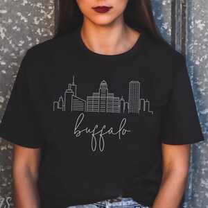 Buffalo NY Skyline Shirt, Buffalo NY Skyline Art, Buffalo New York TShirt, Buffalo Gift, Unisex Soft Crewneck T-Shirt