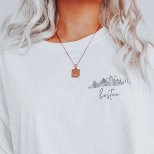 Chemise Boston, T-shirt Boston Skyline, Boston Massachusetts, chemise Massachusetts, chemise unisexe douce