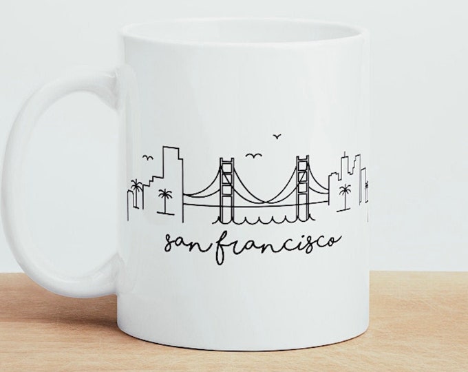 San Francisco Mug, California Mug, San Francisco Gift, San Francisco Skyline Enamel Mug, Camping Mug, San Francisco Moving Gift