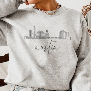 Austin Sweatshirt, Texas Sweatshirt, Austin Shirt, Austin Skyline Art, Austin Tx