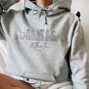 Atlanta Sweatshirt, Atlanta Hoodie, Atlanta Skyline Gift, Moving Gift, Georgia Sweatshirt, Soft Unisex Hoodie